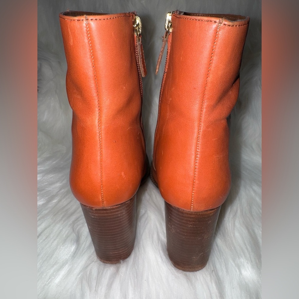 Diba Orange Ankle Boots with Block Heel - Picture 3 of 10